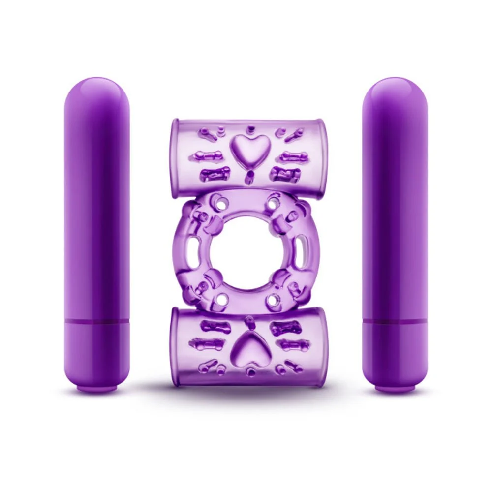 Blush Play With Me Double Play Dual Vibrating Cockring - Purple