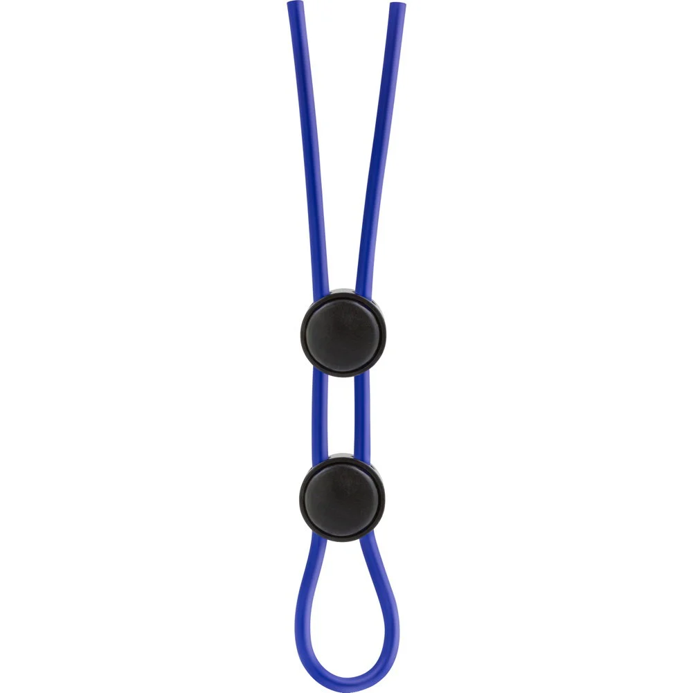 Blush Stay Hard Silicone Double Loop Penis Ring, Blue