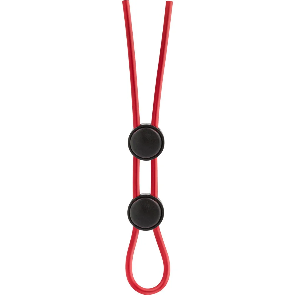 Blush Stay Hard Silicone Double Loop Penis Ring, Red