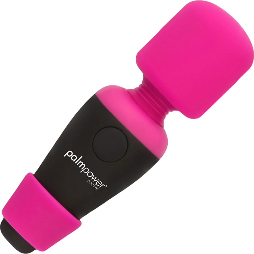 BMS Factory PalmPower Pocket Rechargeable Mini Wand, 3.5", Black/Pink