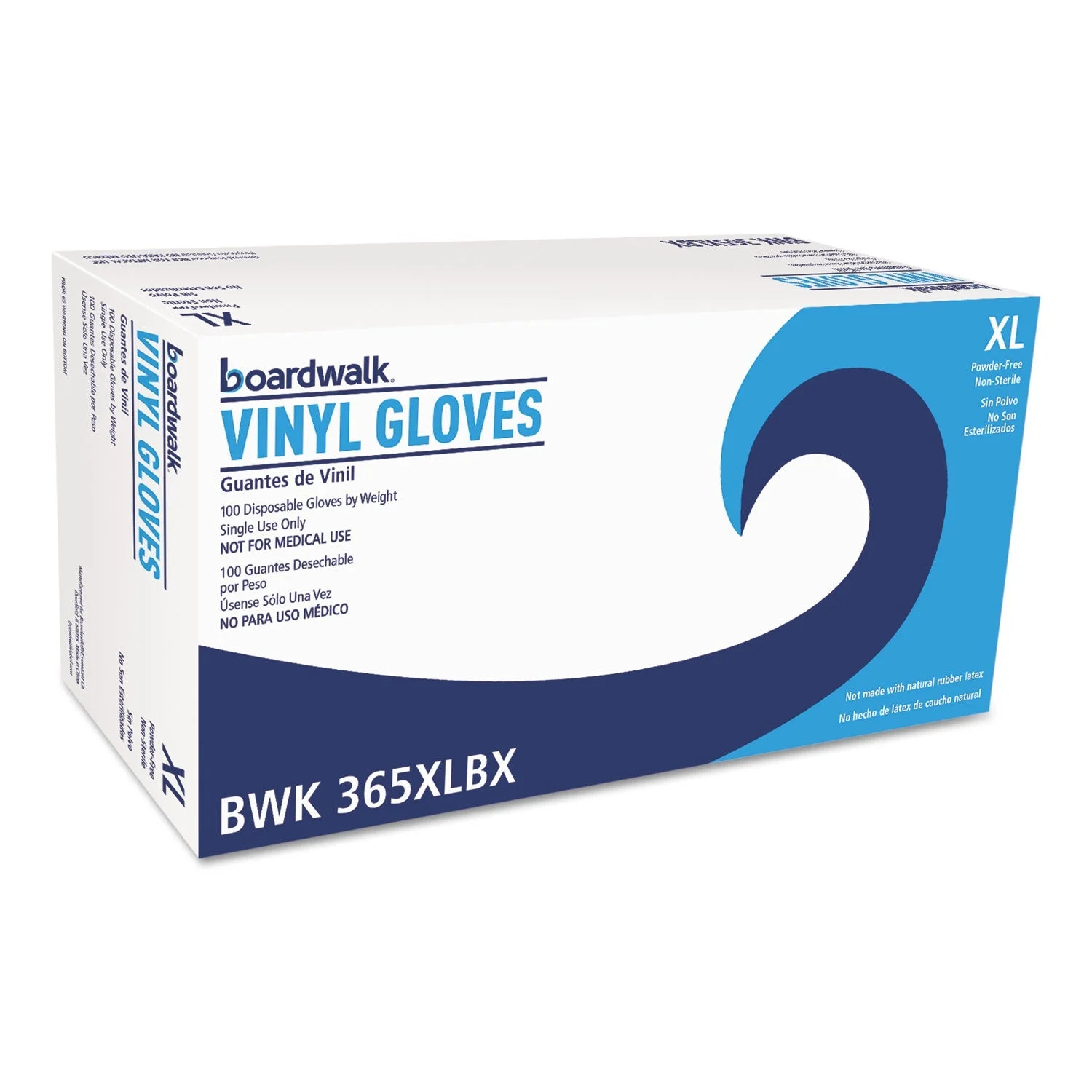 Boardwalk General Purpose Vinyl Gloves, Powder/Latex-Free, 2 3/5 mil, X-Large, Clear,100/BX