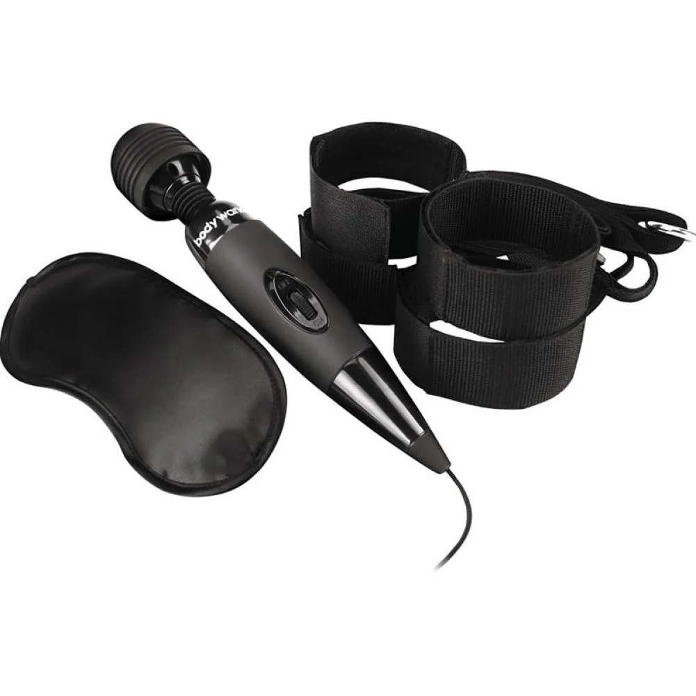 BodyWand Midnight Bed Spreader Kit Couples Collection Gift Set, Black