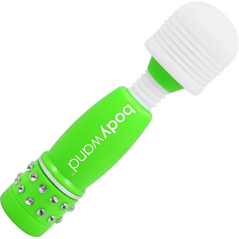 BodyWand Waterproof Vibrating Mini Massager, 4", Neon Green