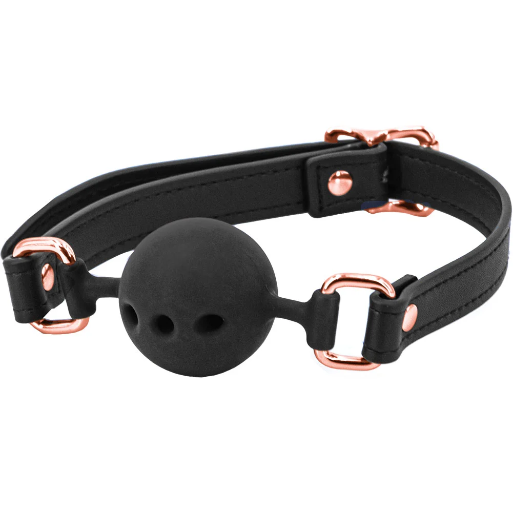 Bondage Couture Ball Gag, 1.75" Ball, Black