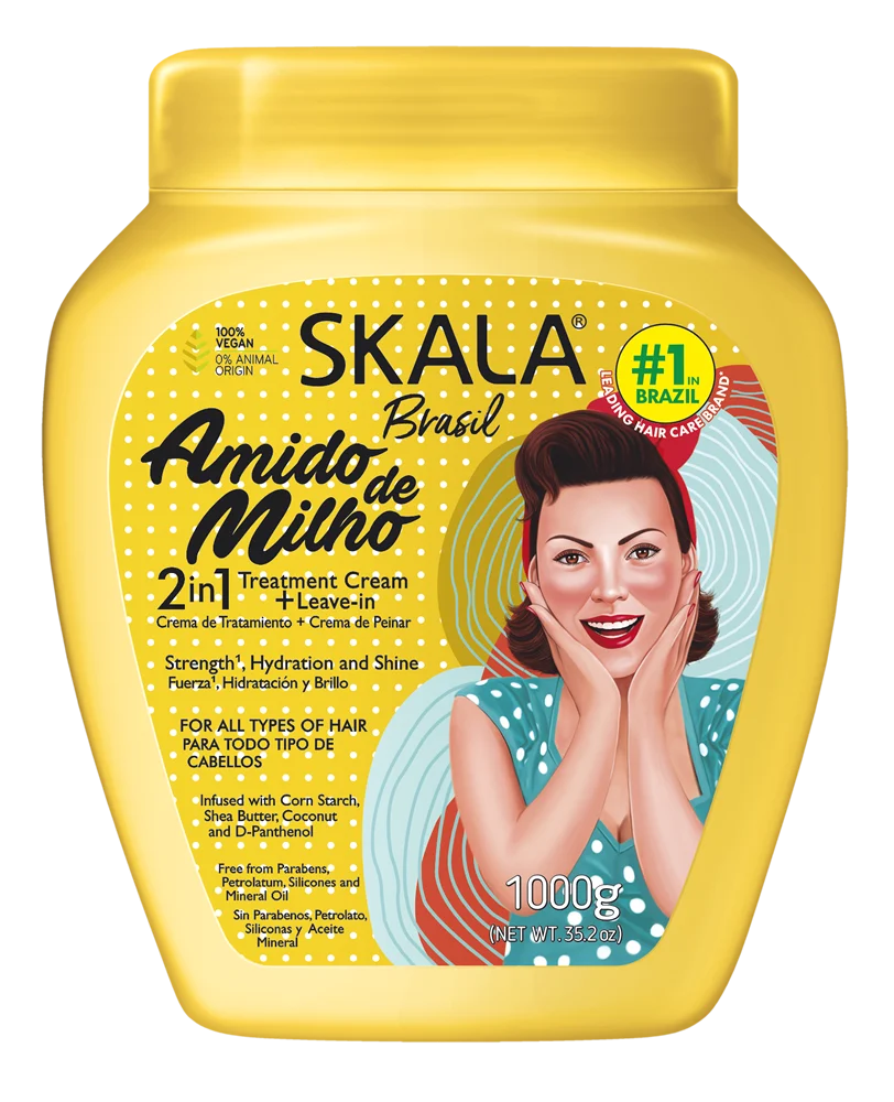 Brasil Amido Do Milho 2 In 1 Treatment Cream and Leave In 1000 G