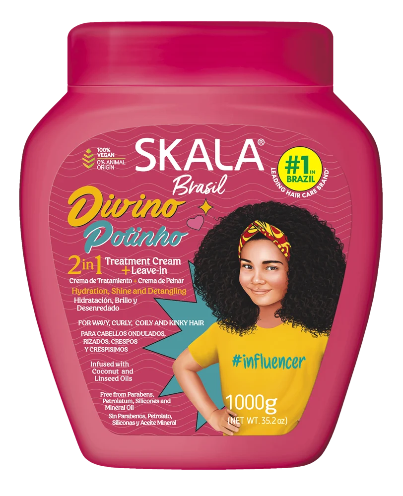 Brasil Divino Potinho 2 In 1 Treatment Cream and Leave In 1000 G