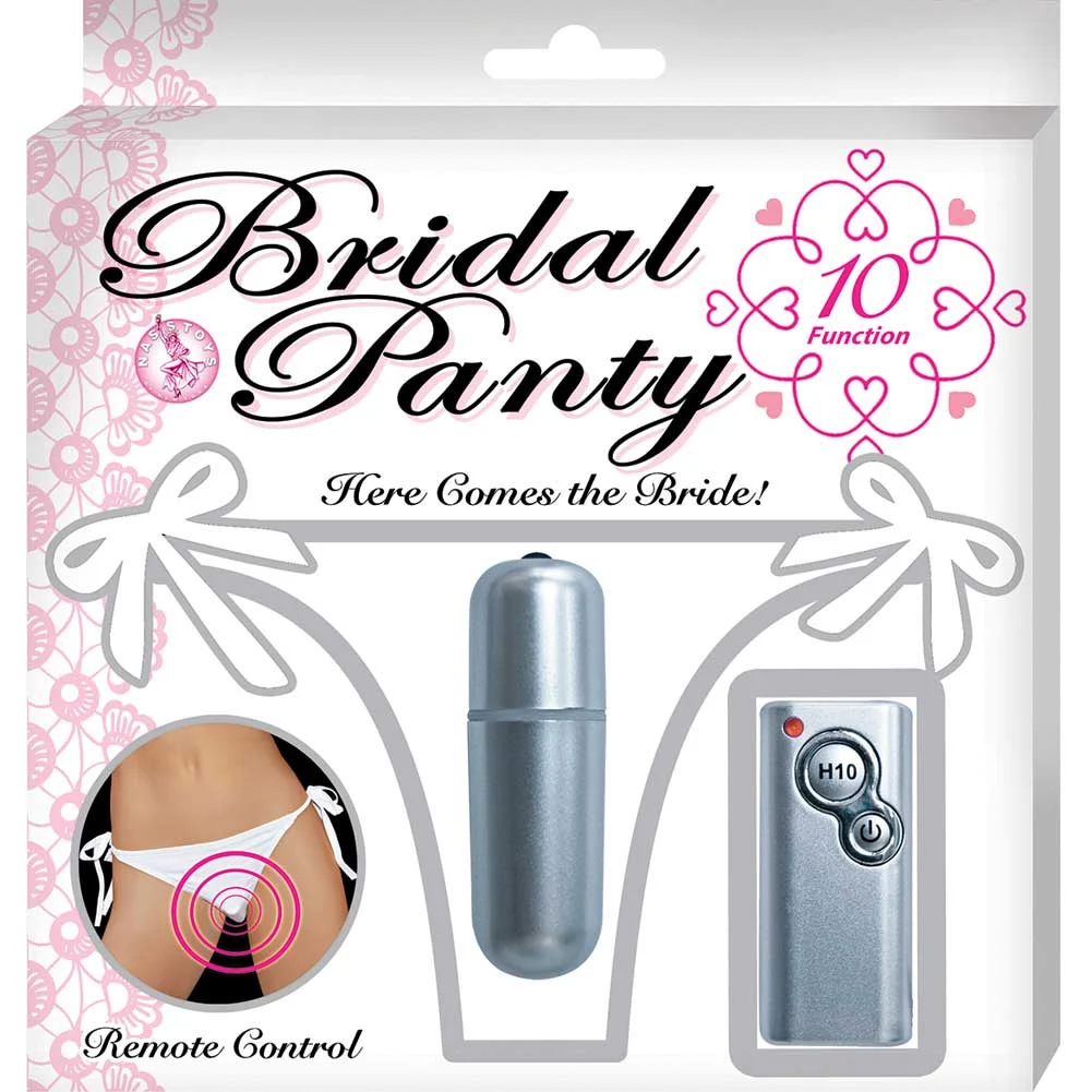 Bridal Panty Vibrating Lingerie with Wireless Bullet and Remote, One Size, Classic White