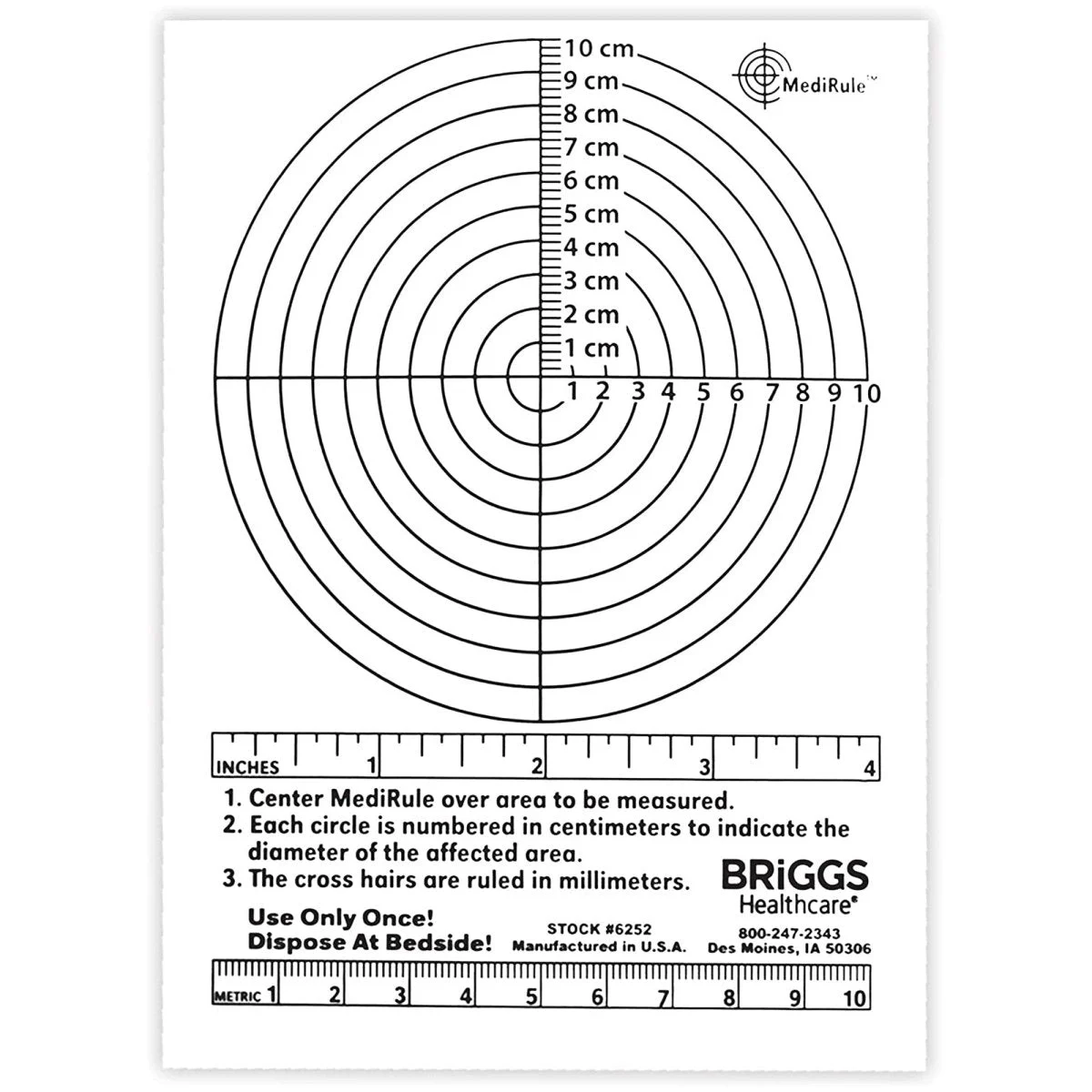 Briggs Medirule Wound Measuring Device