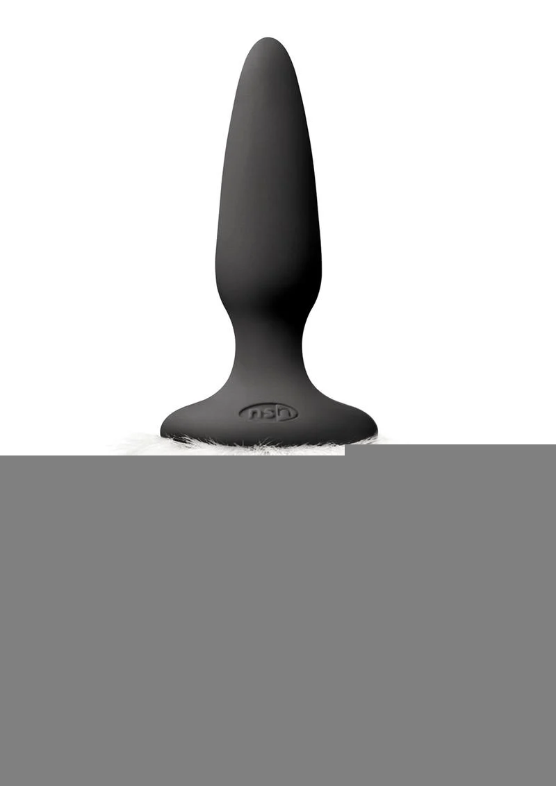 Bunny Tails Mini Silicone Butt Plug - White Fur