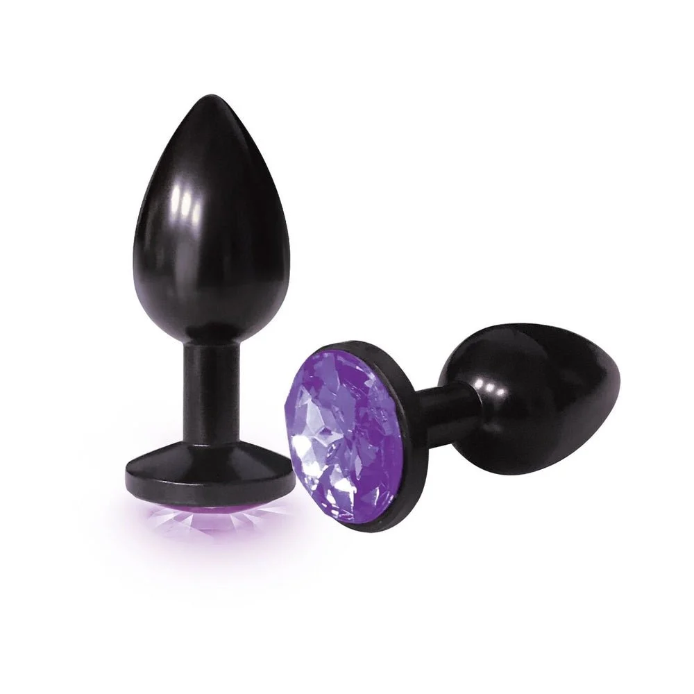 Butt Plug, The 9's Silver Starter, Bejeweled Anodized Stainless Steel