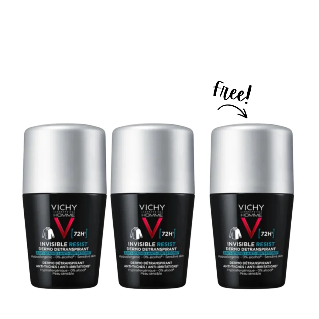 Buy 2 Get 1 - 72 Hours Vichy Homme Antiperspirant Invisible Resist