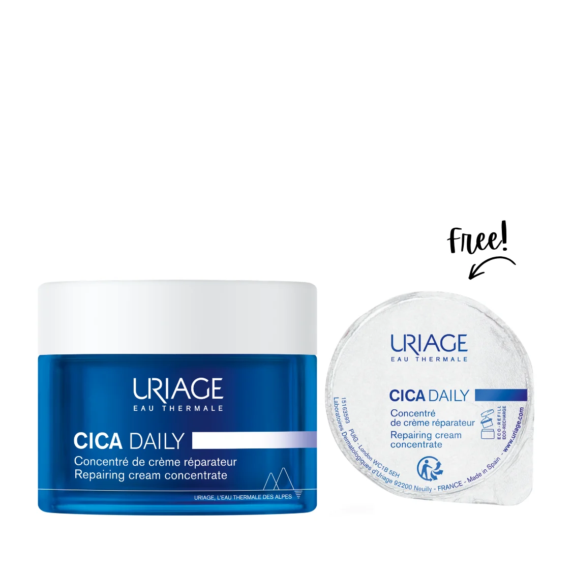 Buy Uriage Cica Daily Repairing Cream Concentrate 50 Ml And Get Cica Daily Refill 50 ml For Free