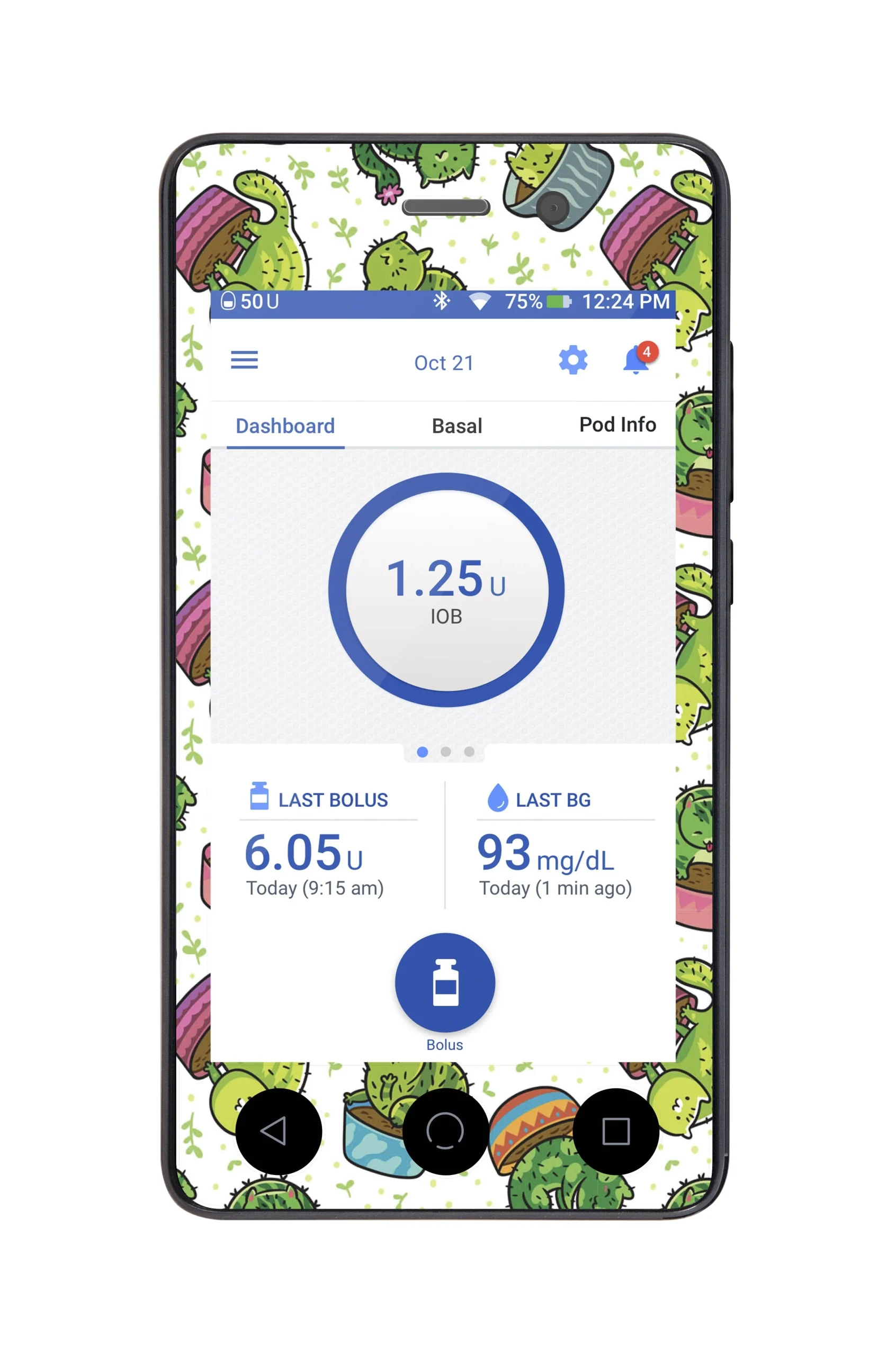 Cactus Cat Sticker for Omnipod DASH PDM – Pump Peelz