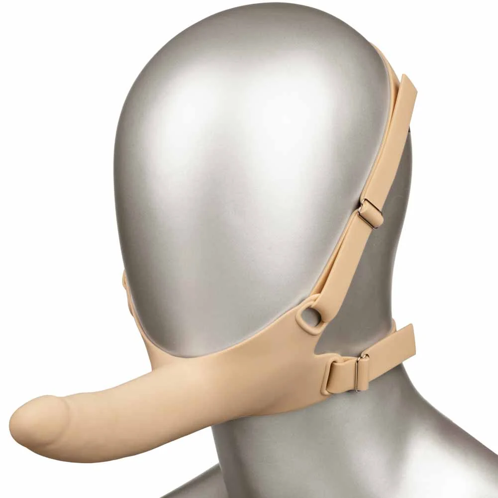CalExotics Accommodator Silicone Over the Face Strapon Dong, 5.5", Ivory