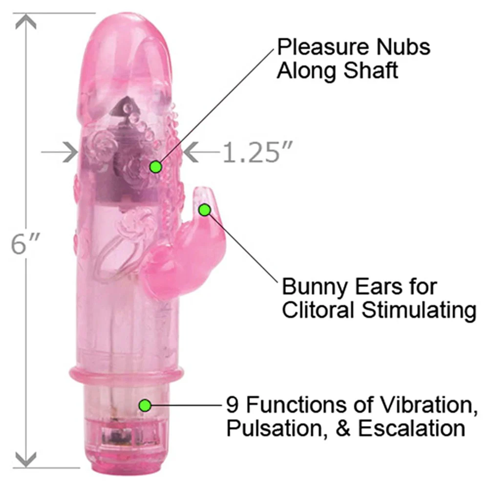 CalExotics First Time Bunny Teaser Intimate Vibrator, 6", Pink