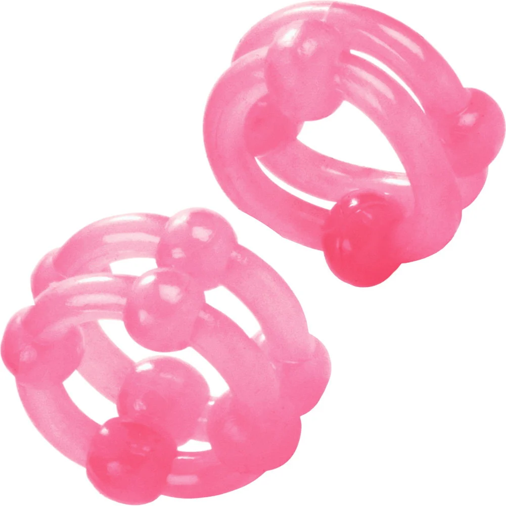 CalExotics Island Stretchy Rings Double Stacker Kit Set of 2, Pink