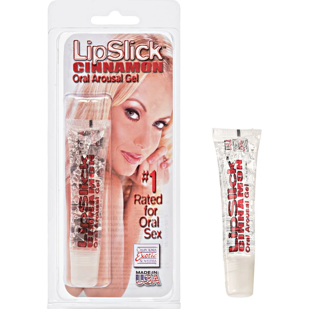 CalExotics LipSlick Oral Arousal Gel, 0.5 fl.oz (15 mL), Cinnamon, Boxed