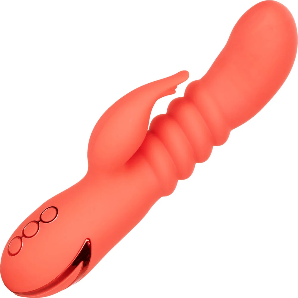 California Dreaming Orange County Cutie Rabbit Vibrator, 9", Creamsicle
