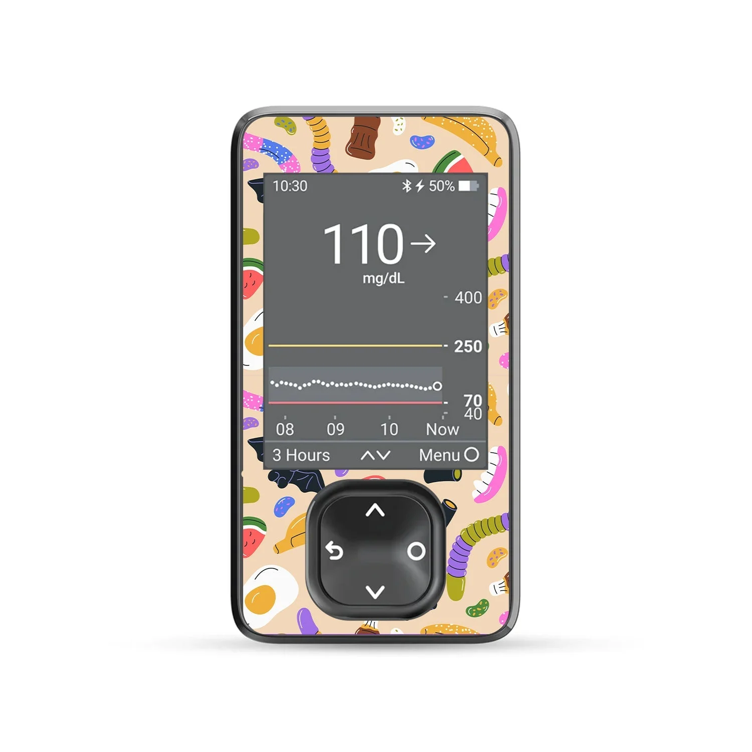 Candy Chaos Dexcom G7 Touchscreen Receiver Sticker - Pump Peelz