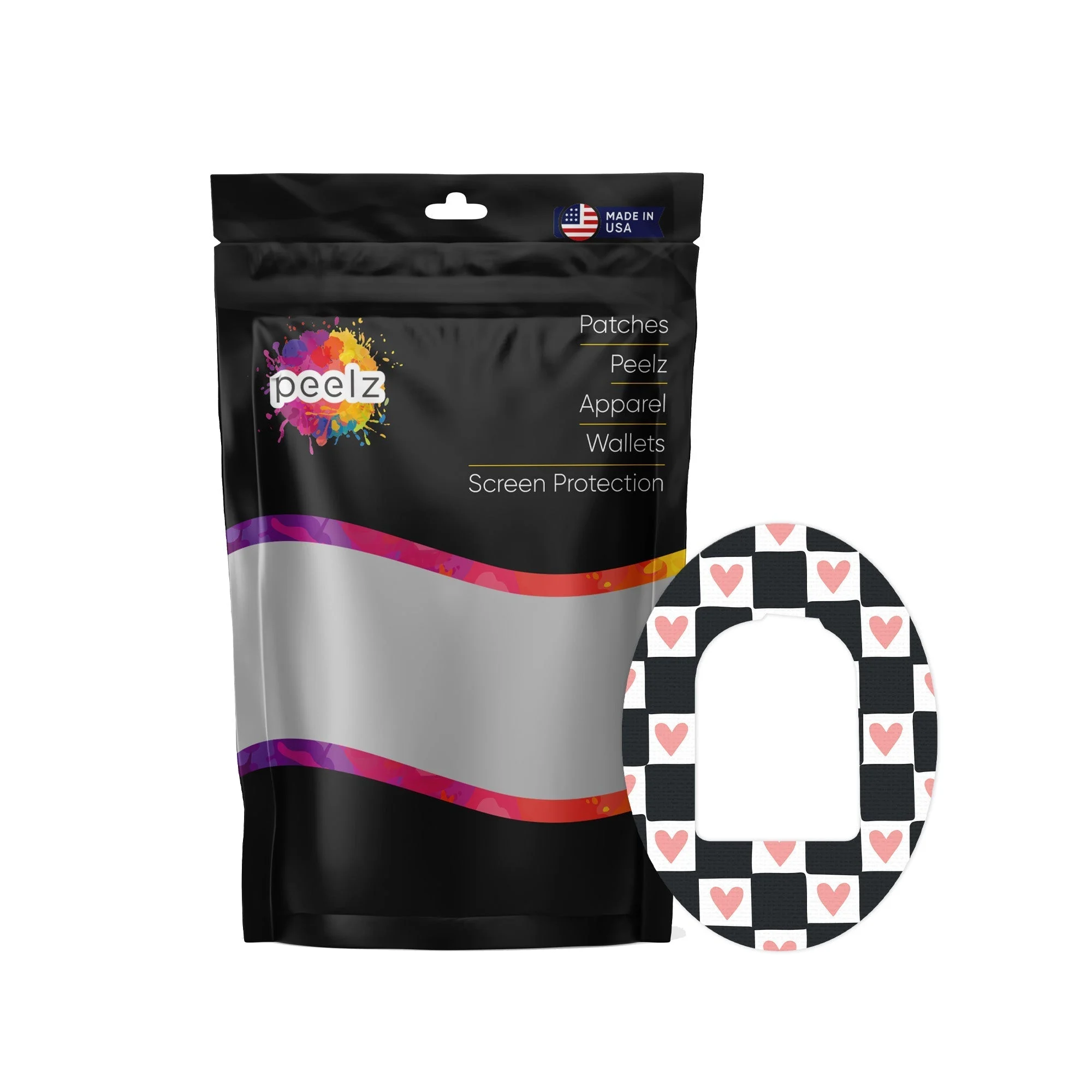 Checkered Hearts Pod Patch Tape - Pump Peelz