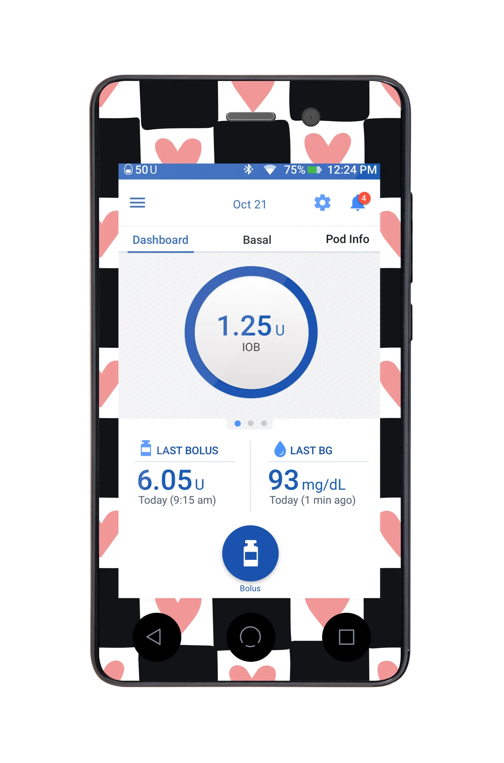Checkered Hearts Sticker for Omnipod DASH PDM – Pump Peelz