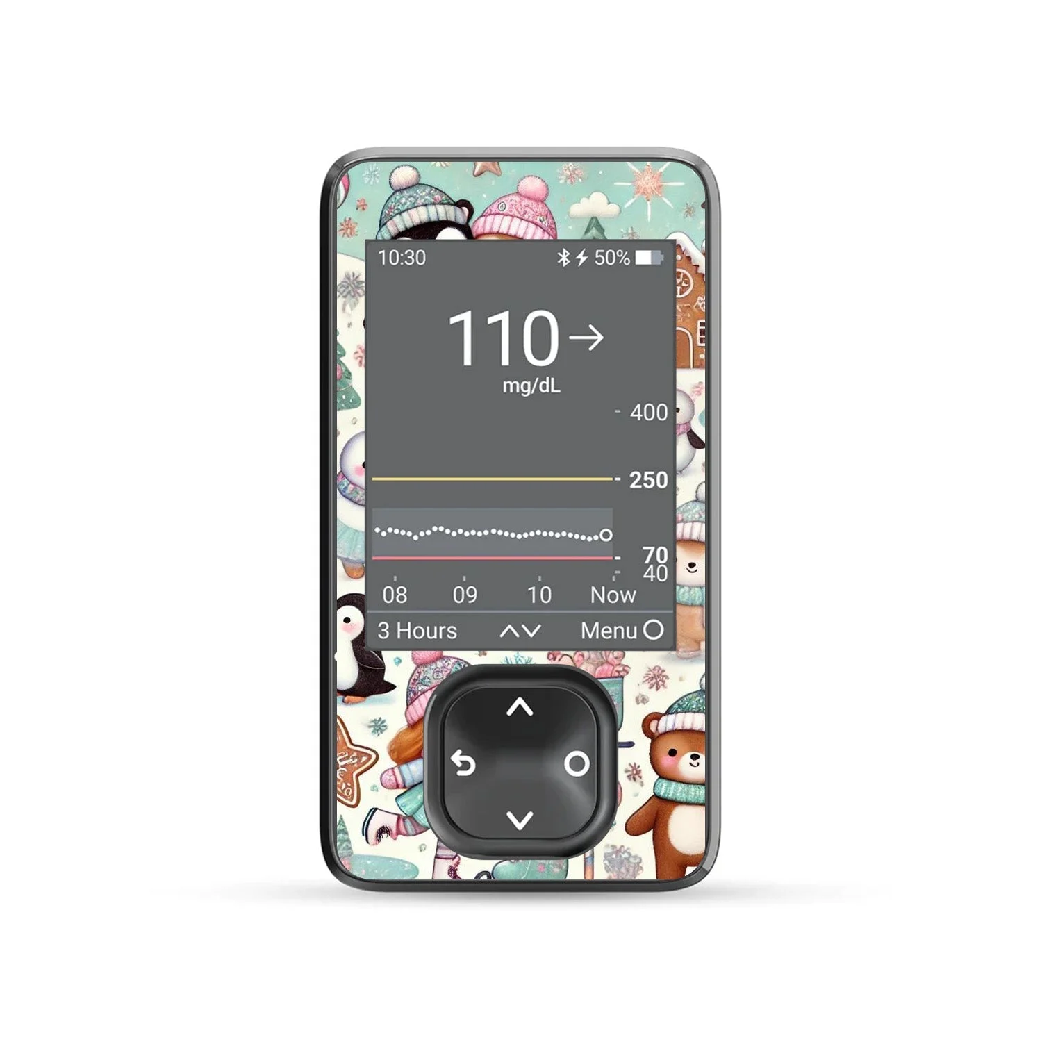 Christmas Scene Sticker for DEXCOM G7 and G6 Touchscreen Receiver