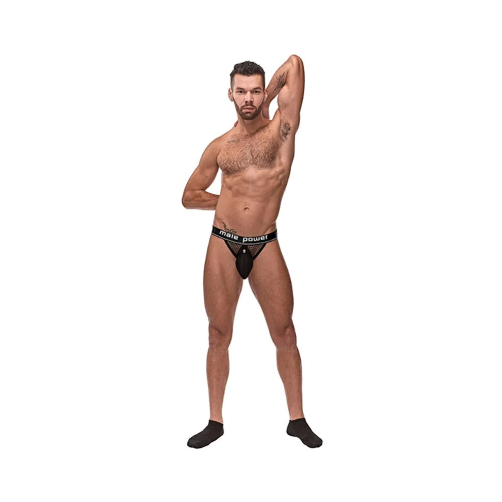 Cock Pit Fishnet Cock Ring Jock Black