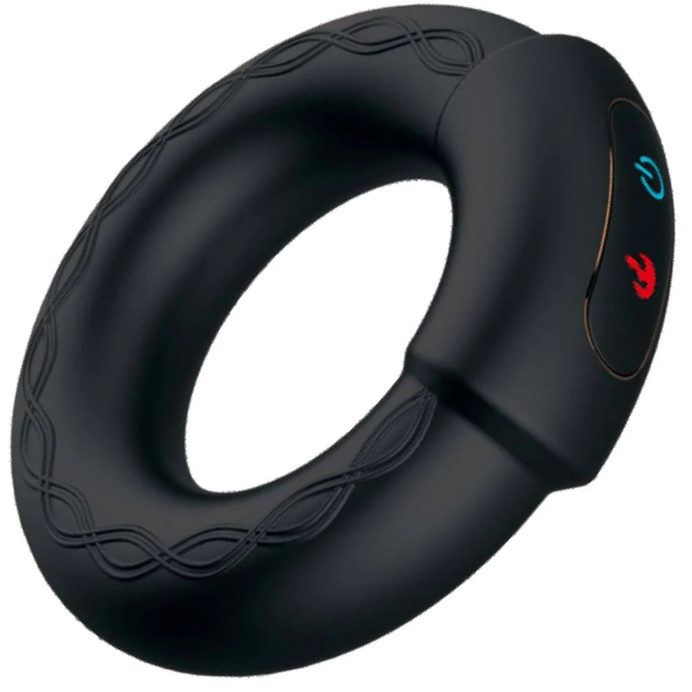 CockPower Heat Up Rechargeable Penis Ring, Black