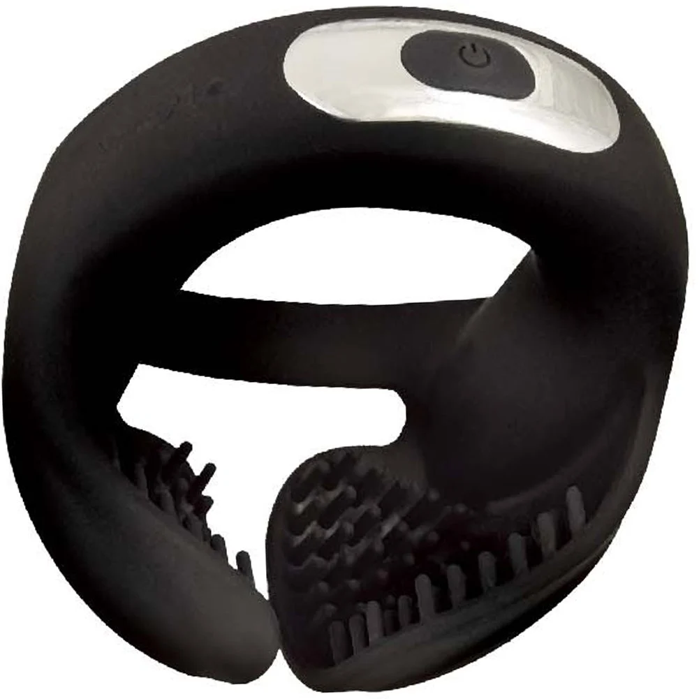 CockPower Scrotum Hugger Vibrating Penis Ring, Black