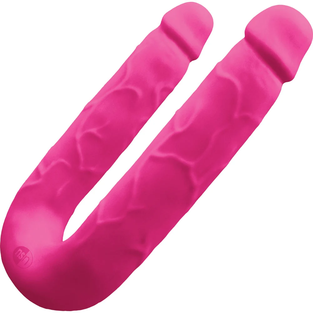 Colours DP Pleasures Silicone Double Dildo, 8", Pink
