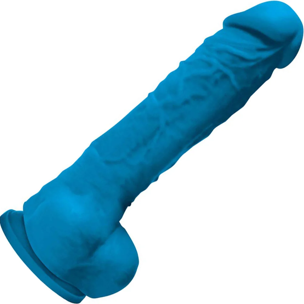 Colours Pleasures Silicone Dildo with Suction Mount Base, 5", Blue