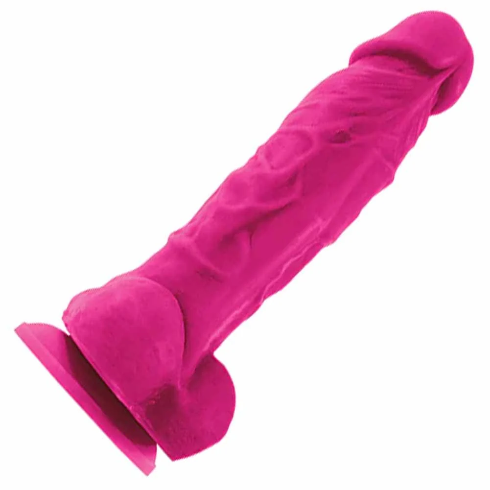 ColourSoft Silicone Dong with Suction Mount Base, 5", Pink