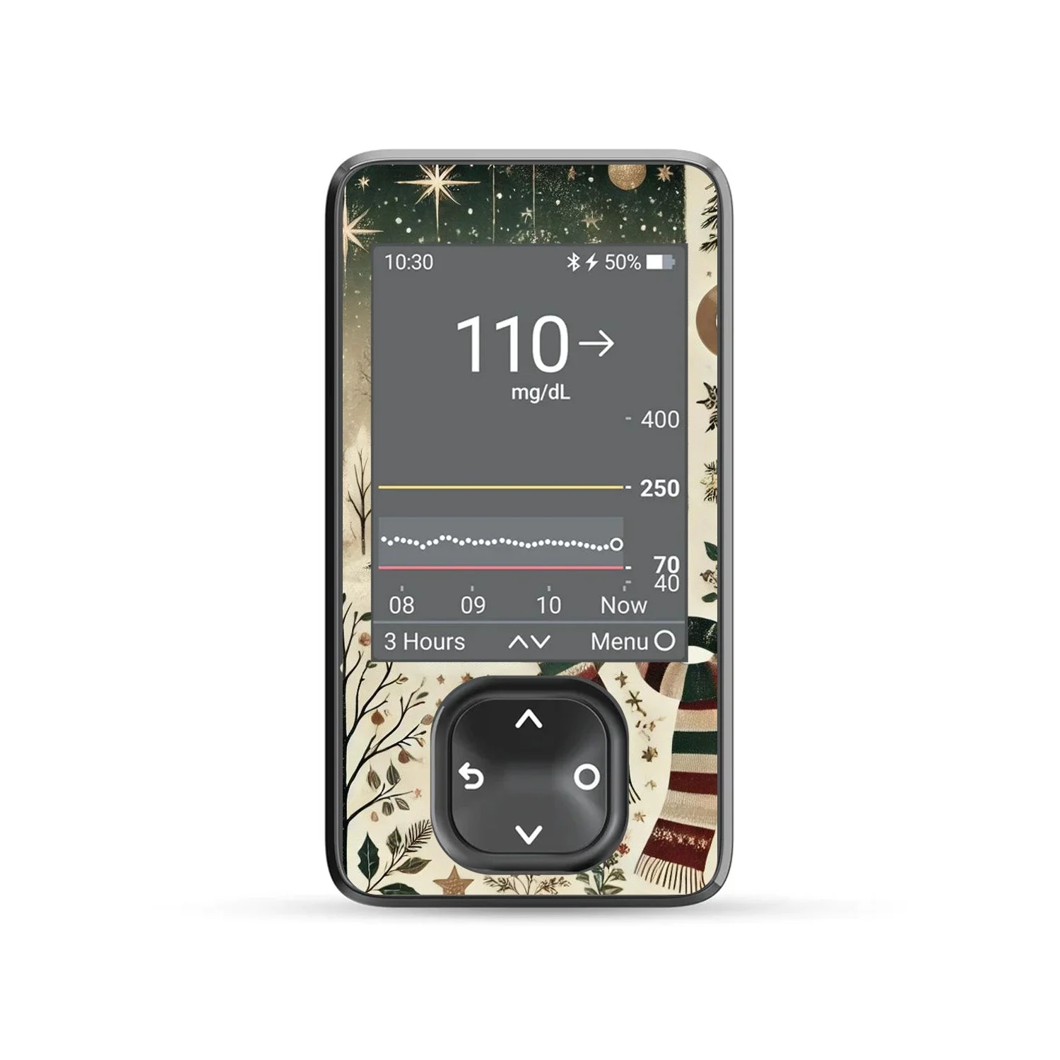 Cottagecore Christmas Sticker for DEXCOM G7 and G6 Touchscreen Receiver