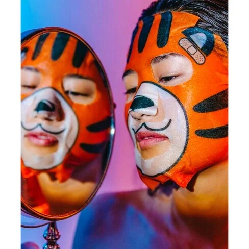 The Crème Shop Animated Sheet Masks Cica-Mend Tiger Face Mask