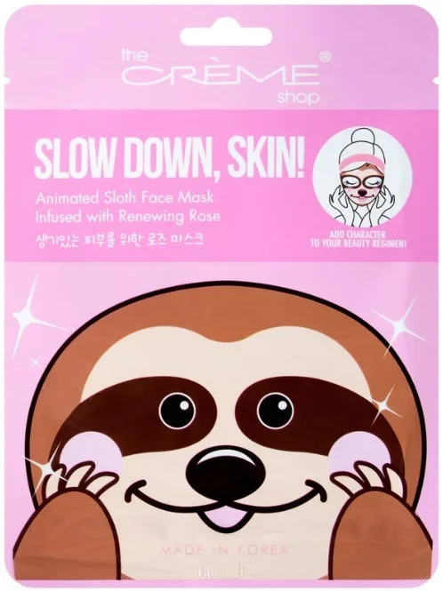 The Crème Shop Animated Sheet Masks Slow Down, Skin! Sloth Face Mask