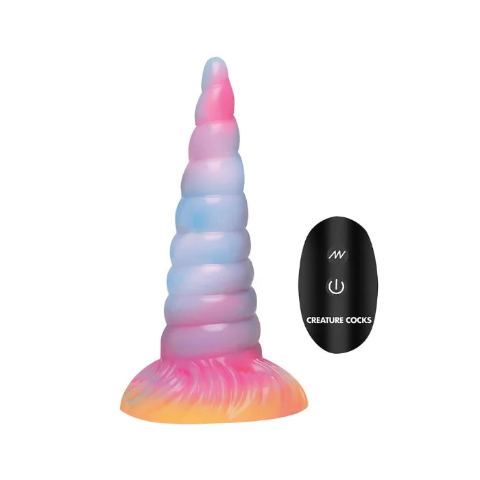 Creature Cocks Unicorn Glow-in-the-Dark Remote-Control Vibrating Fantasy Dildo
