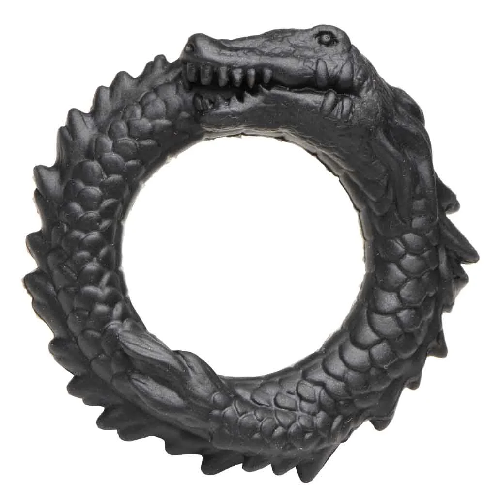 CreatureCocks Black Caiman Silicone Penis Ring
