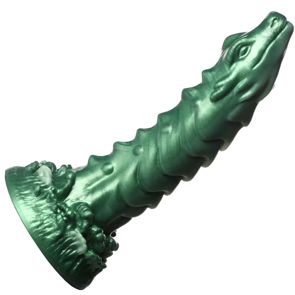 CreatureCocks Cockness Monster Lake Creature Silicone Dildo, 8.1", Green