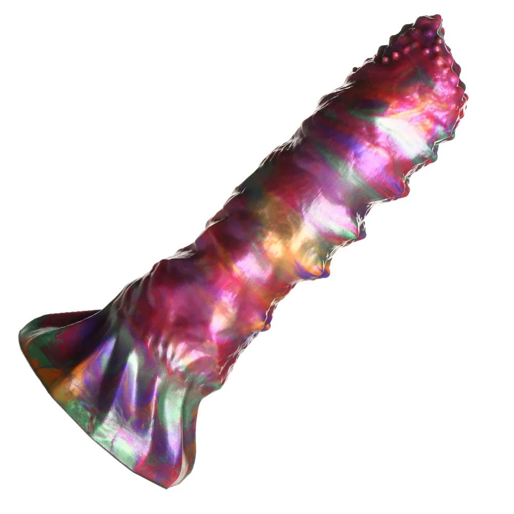 CreatureCocks Larva Silicone Ovipositor Dildo with Eggs, 9", Multicolor