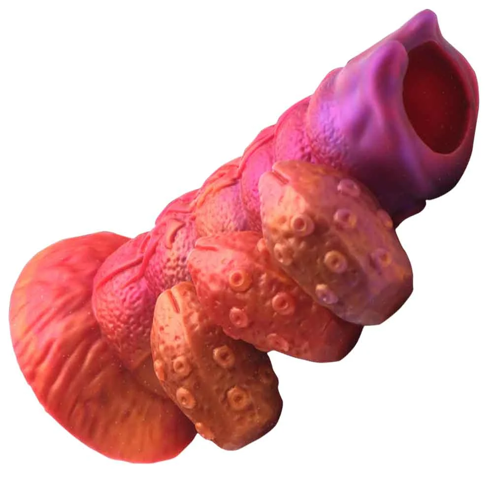 CreatureCocks Nymphoid Ovipositor Silicone Dildo, 6.5", Multi-Color