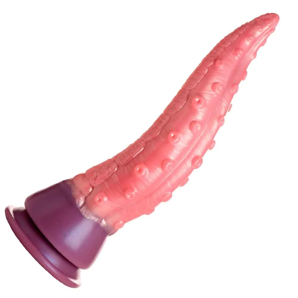 CreatureCocks Octoprobe Tentacle Silicone Dildo, 12.2", Pink/Purple