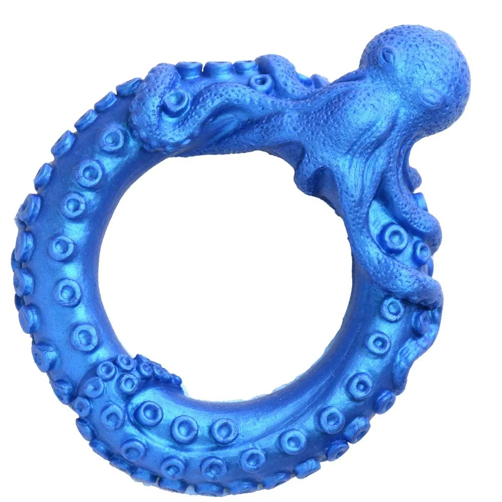 CreatureCocks Poseidons Octo-Ring Silicone Penis Ring, Blue