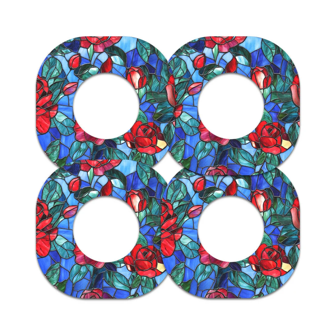 Crimson Blooms Dexcom G7 and Stelo Patch Tape - Pump Peelz