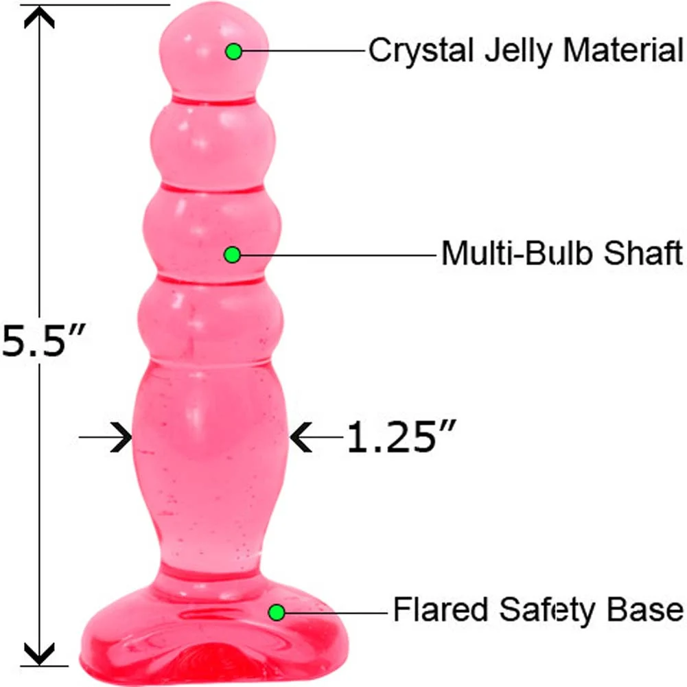 Crystal Jellies Anal Delight Butt Plug, 5.5", Pink