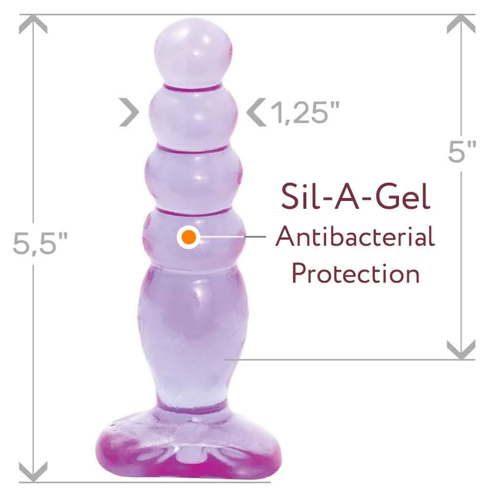 Crystal Jellies Anal Delight Butt Plug, 5.5", Purple