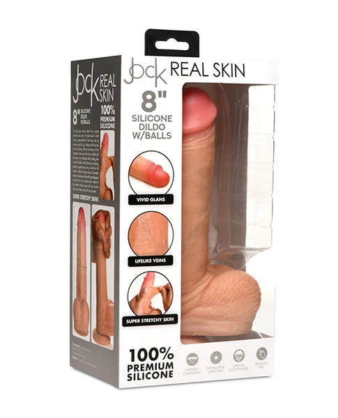 Curve Toys Jock Real Skin Silicone 8" Dildo W/balls