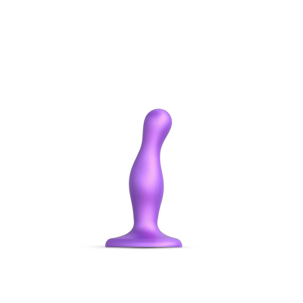 Curvy Metallic Butt Plug Purple Size S