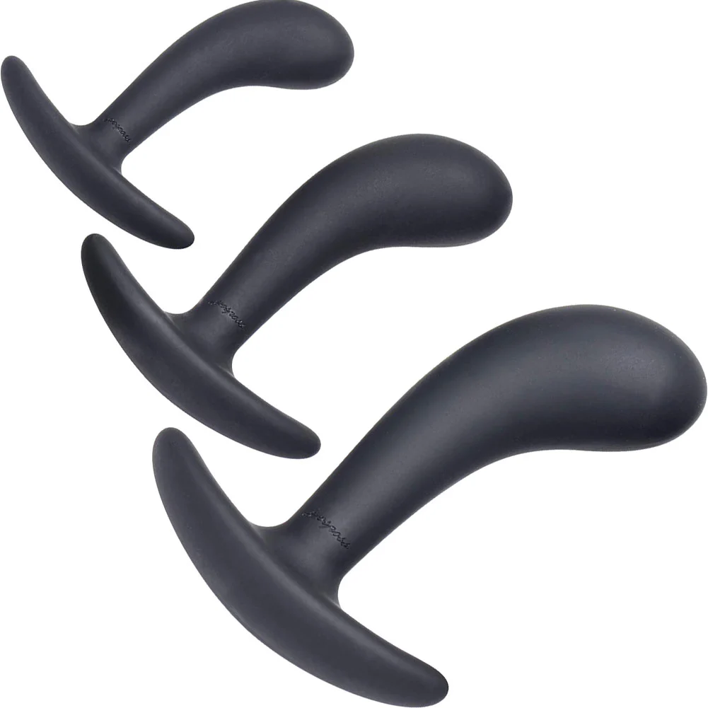 Dark Delights 3 Piece Curved Anal Trainer Set, Black
