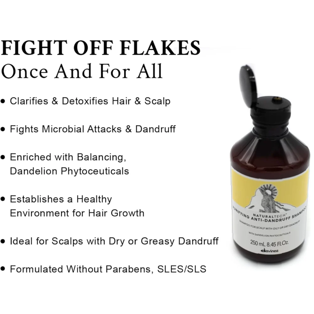 Davines Naturaltech Purifying Shampoo for Oily or Dry Dandruff