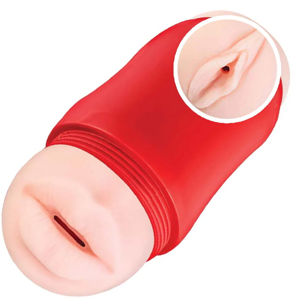 Delite Two Ways Handheld Male Masturbator, Vagina and Mouth